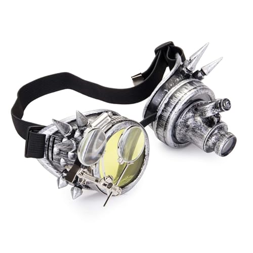 Mumuve Lupe zum Lesen, Steampunk-Brille im viktorianischen Stil, farbige Gläser und Augenlupe, Gothic-Punk-Sonnenbrille, Cosplay-Brillen Mumuve Lupe zum Lesen, Steampunk-Brille im viktorianischen Stil, farbige Gläser und Augenlupe, Gothic-Punk-Sonnenbrille, Cosplay-Brillen von Mumuve