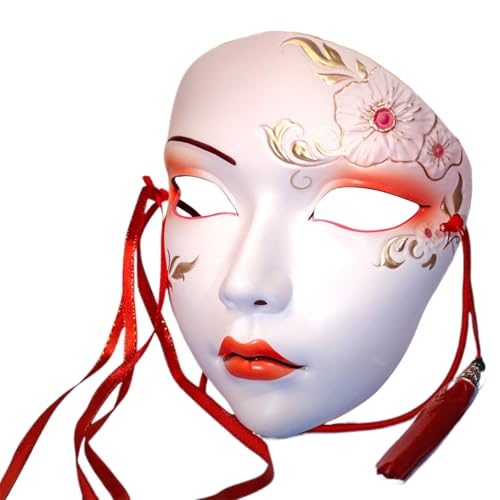 Mumuve Masquerade Maske Hand Bemalte Maske Vollgesichtsmaske Maskerade Kostümzubehör Für Frauen Bühnenspiel Themenpartys von Mumuve