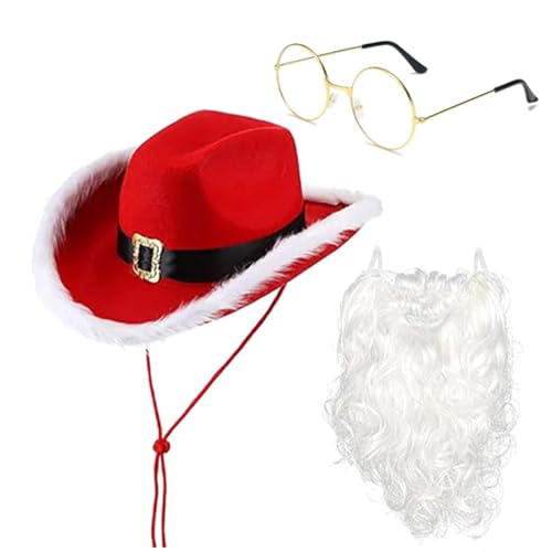 Mumuve Party Requisiten, Weihnachten Kostüm Zubehör Weihnachtsmann Hut Weiß Bart Brille Set Santa Cosplay Kostüm Festival Party Mumuve Party Requisiten, Weihnachten Kostüm Zubehör Weihnachtsmann Hut Weiß Bart Brille Set Santa Cosplay Kostüm Festival Party von Mumuve