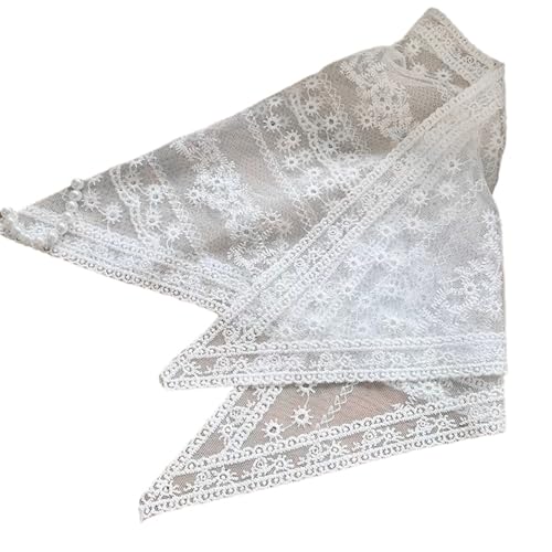 Mumuve Schal, Bandana, Haarschal, florales Bandana, Kopfwickel, Cottagecore-Spitzenarbeit, weiße Spitze, für Erwachsene, kreativ, elegant Mumuve Schal, Bandana, Haarschal, florales Bandana, Kopfwickel, Cottagecore-Spitzenarbeit, weiße Spitze, für Erwachsene, kreativ, elegant von Mumuve