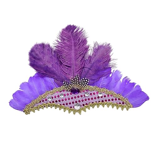Vintage Haarband Mit Federn Und Glänzenden Pailletten Bankett Party Elastisches Stirnband Für Mädchen Festival Halloween Party Böhmischer Kopfschmuck Halloween Böhmischer Kopfschmuck Für Frauen von Mumuve