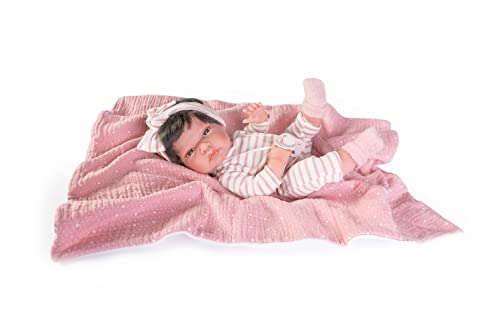 Muñecas Antonio Juan 60146 NACIDOS Neugeborene Baby Tonette mit Decke und Schleife, bunt, M von Antonio Juan