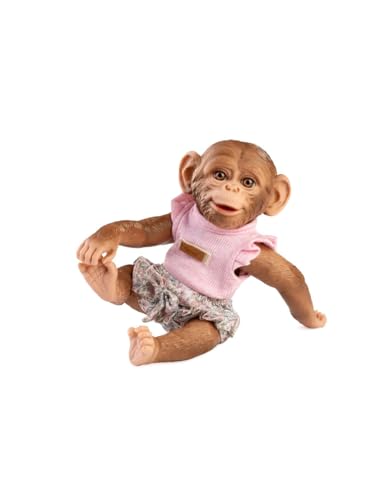 Muñecas Guca Affe Reborn, Körper aus Vinyl, mit rosa T-Shirt und Blumenhöschen, 32 cm Muñecas Guca Affe Reborn, Körper aus Vinyl, mit rosa T-Shirt und Blumenhöschen, 32 cm von Muñecas Guca