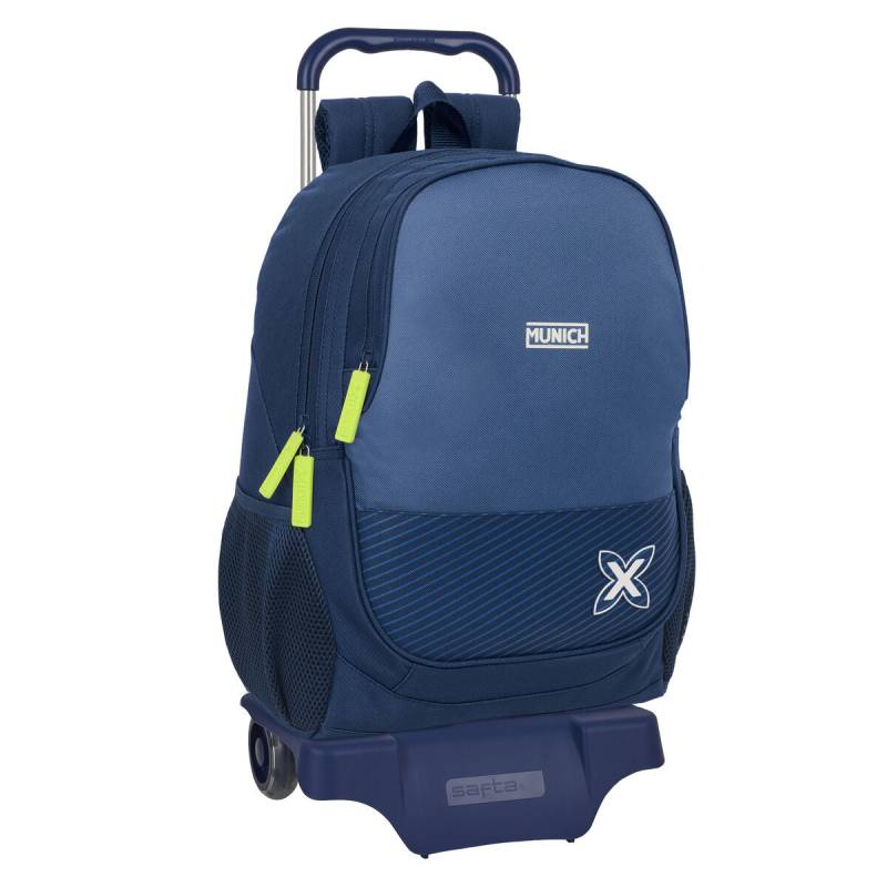 Schulrucksack mit Rädern Munich Blue indigo Blau 32 x 44 x 16 cm von Munich