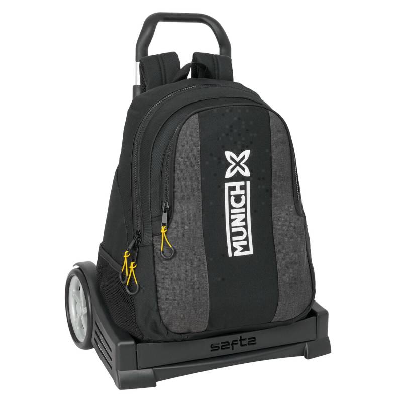 Schulrucksack mit Rädern Munich Topo Schwarz 32 x 44 x 16 cm von Munich