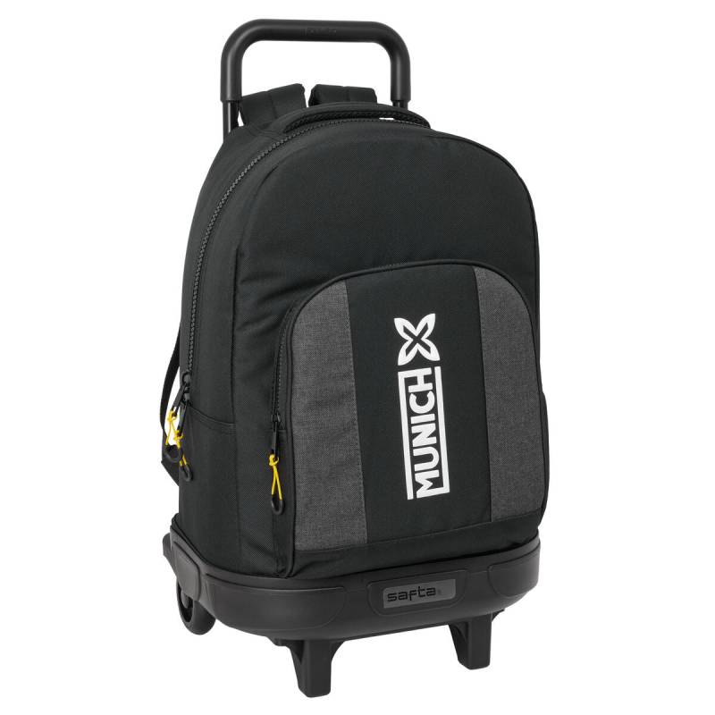 Schulrucksack mit Rädern Munich Topo Schwarz 33 x 45 x 22 cm von Munich