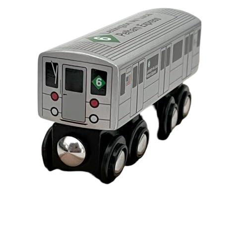 MUNI PALS Munipals MP01-11X6 Holz U-Bahn Auto NYC Lexington Ave Pelham Express R62 6 Zug MUNI PALS Munipals MP01-11X6 Holz U-Bahn Auto NYC Lexington Ave Pelham Express R62 6 Zug von Munipals