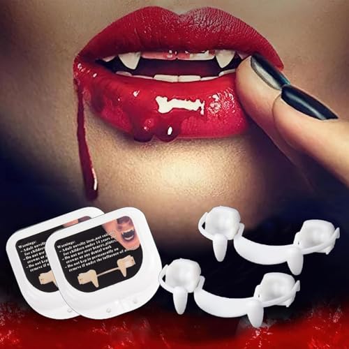 3 Stück Vampirzähne, Halloween Einziehbare Zähne Furchterregende Vampirzähne, Realistische Wiederverwendbare Gruselige Kostümdekoration Falsche Zähne für Halloween, Karneval, Cosplay Party 3 Stück Vampirzähne, Halloween Einziehbare Zähne Furchterregende Vampirzähne, Realistische Wiederverwendbare Gruselige Kostümdekoration Falsche Zähne für Halloween, Karneval, Cosplay Party von Mupkvy