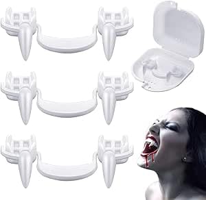 3 Stück einziehbare Vampirzähne, realistische Teleskop-Zähne, gruselige Kunststoff-Zähne, Halloween, Karneval, Party, Cosplay, Dekoration, Gefälligkeiten 3 Stück einziehbare Vampirzähne, realistische Teleskop-Zähne, gruselige Kunststoff-Zähne, Halloween, Karneval, Party, Cosplay, Dekoration, Gefälligkeiten von Mupkvy