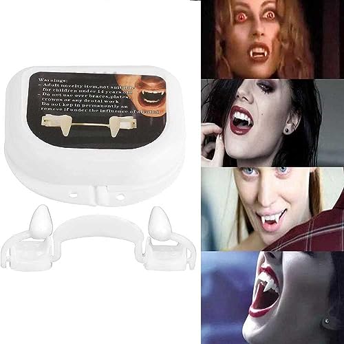Einziehbare Vampirzähne, Realistische Teleskopzähne die das Zahnfleisch Nicht zerkratzen, Wiederverwendbare Gruselige Zahnspangen aus Künstlichen Zähnen, Horror-Requisiten für Halloween-Partys Einziehbare Vampirzähne, Realistische Teleskopzähne die das Zahnfleisch Nicht zerkratzen, Wiederverwendbare Gruselige Zahnspangen aus Künstlichen Zähnen, Horror-Requisiten für Halloween-Partys von Mupkvy