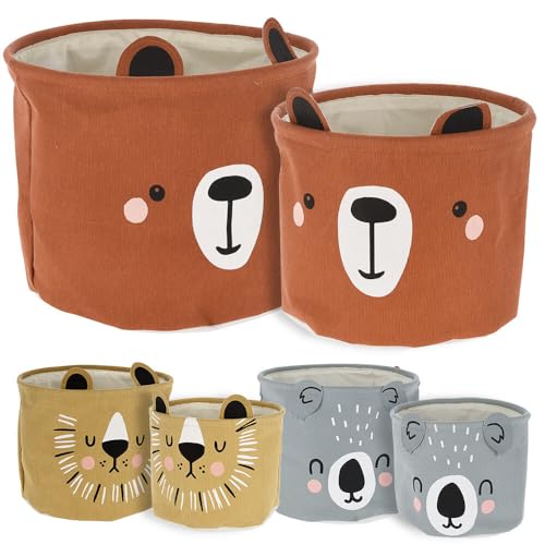 Murago - 2er Set Braun - Bär Aufbewahrungskorb Wäschekorb Beutel Sack Tasche für Spielzeug Kinderzimmer Korb faltbar Wäschesack Aufbewahrungsbeutel Truhe Kiste rund Braun - Bär Murago - 2er Set Braun - Bär Aufbewahrungskorb Wäschekorb Beutel Sack Tasche für Spielzeug Kinderzimmer Korb faltbar Wäschesack Aufbewahrungsbeutel Truhe Kiste rund Braun - Bär von Murago