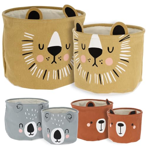 Murago - 2er Set Löwe Beige Aufbewahrungskorb Wäschekorb Beutel Sack Tasche für Spielzeug Kinderzimmer Korb faltbar Wäschesack Aufbewahrungsbeutel Truhe Kiste rund Beige - Löwe Murago - 2er Set Löwe Beige Aufbewahrungskorb Wäschekorb Beutel Sack Tasche für Spielzeug Kinderzimmer Korb faltbar Wäschesack Aufbewahrungsbeutel Truhe Kiste rund Beige - Löwe von Murago