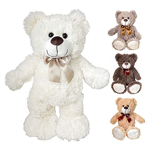 Murago - Plüsch Bär mit Schleife ca. 50cm Creme Weiß - Teddybär Plüschtier Kuscheltier Stofftier mittelgroß Baby Kinder Geschenk weich Dekoration Kinderzimmer Murago - Plüsch Bär mit Schleife ca. 50cm Creme Weiß - Teddybär Plüschtier Kuscheltier Stofftier mittelgroß Baby Kinder Geschenk weich Dekoration Kinderzimmer von Murago