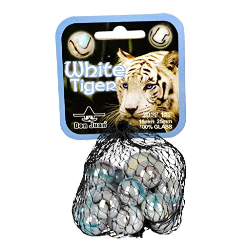 Murmel Kollektion 14149 - Glasmurmel Tiger, weiß von Murmel Kollektion