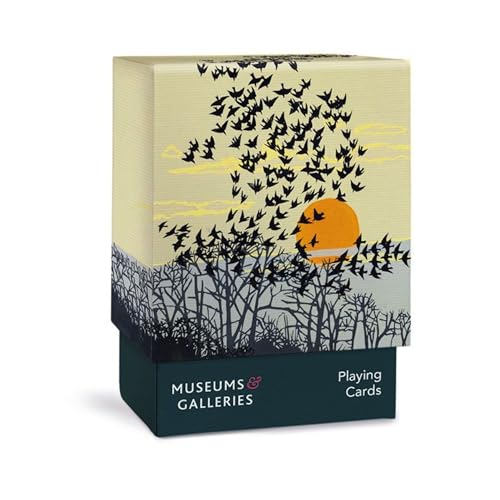 Museums & Galleries Artistic Playing Cards - Birds at Sunset - Classic Deck of 52 Cards with Jokers - Aerial Manöver Lino Print Design Museums & Galleries Artistic Playing Cards - Birds at Sunset - Classic Deck of 52 Cards with Jokers - Aerial Manöver Lino Print Design von Museums & Galleries