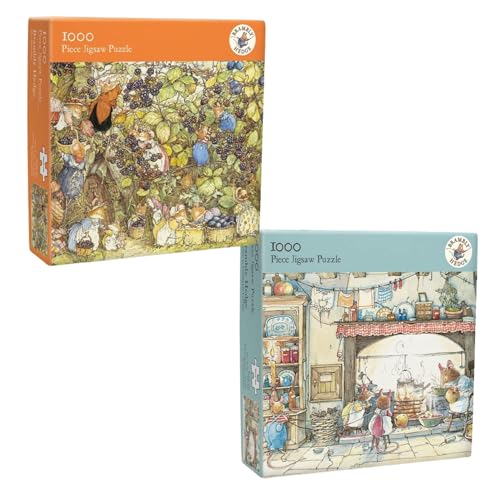Museums & Galleries Brambly Hecken-Puzzle, 2 x 1000 Teile Puzzles für Erwachsene, schöne illustrierte Landschaftsszenen, Geschenk für Natur- und Buchliebhaber von Museums & Galleries