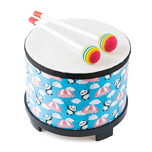 Floor Tom Trommel für Kinder 25,4 cm Percussion Montessori Percussion Instrument Musiktrommel mit 2 Schlägeln für Baby Kinder Besonderes Weihnachten Geburtstag Geschenk (8inch Blue) von Musfunny