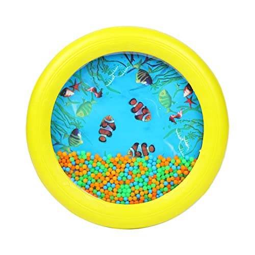 Ocean Drum Wave Perle Trommel sanfter Meeressound Musik Geschenk musikalisches pädagogisches Werkzeug für Kinder Kind Baby (Gelb) von Musfunny