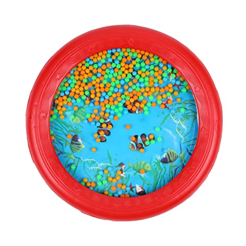 Ocean Drum Wave Perle Trommel sanfter Meeressound Musik Geschenk musikalisches pädagogisches Werkzeug für Kinder Kind Baby (Rot) von Musfunny