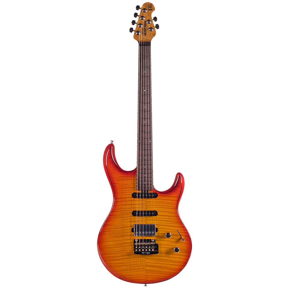 Music Man Signature Luke III RW HSS Cherry Burst Flame E-Gitarre von Music Man