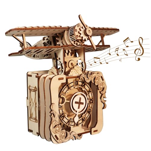 3D Holzpuzzle Erwachsene Punk Flugzeug Spieluhr Handkurbel You Are My Sunshine Modellbausatz Retro DIY Geschenk für Weihnachten Geburtstage 3D Holzpuzzle Erwachsene Punk Flugzeug Spieluhr Handkurbel You Are My Sunshine Modellbausatz Retro DIY Geschenk für Weihnachten Geburtstage von Music Park