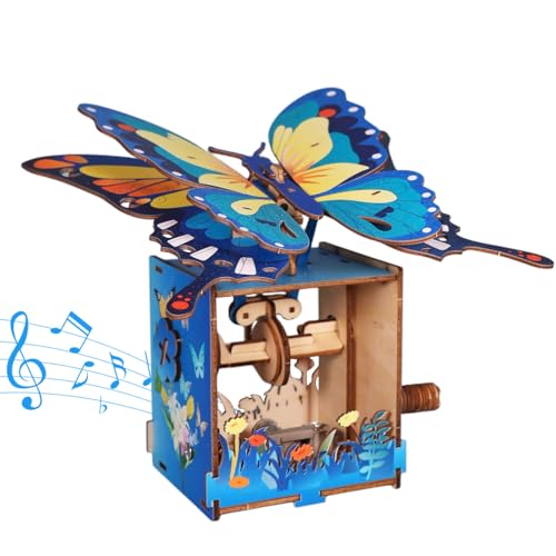 3D Wooden Puzzle Colour Butterfly Music Box You Are My Sunshine Handmade Assembly Model Kit Holidays Brthdays von Music Park