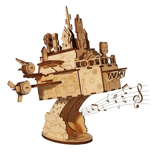 MUSIC PARK 3D Holzpuzzle Bewegliches Schloss Musikbox Bausatz für Erwachsene DIY Modellbausatz Originelle Geschenkidee von Music Park