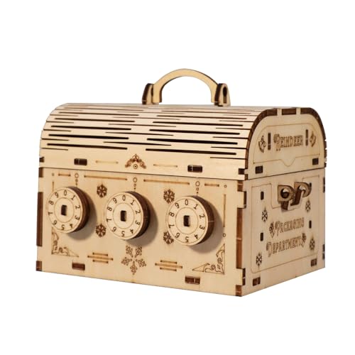 MUSIC PARK 3D Holzpuzzle Handbox Bausatz für Erwachsene mit Zahlenschloss Deko fürs Zuhause von Music Park