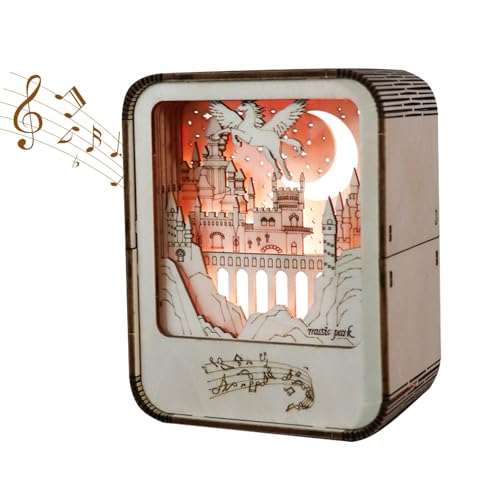 MUSIC PARK 3D Holzpuzzle Schloss Musikbox mit LED-Licht DIY Bausatz Geschenkidee zu Geburtstag und Weihnachten von Music Park