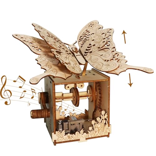 Music Park 3D Puzzle Spieluhr Handgekurbelte Schmetterlings-Spieluhr holzpuzzle Erwachsene Mach einem Freund das richtige Geschenk Heimdekoration Music Park 3D Puzzle Spieluhr Handgekurbelte Schmetterlings-Spieluhr holzpuzzle Erwachsene Mach einem Freund das richtige Geschenk Heimdekoration von Music Park
