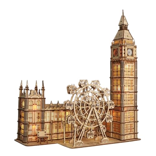 Music Park 3D holzpuzzle Erwachsene Big Ben Modellbau mit echter Uhr personalisierte Geschenke für Frauen deko Wohnzimmer von Music Park
