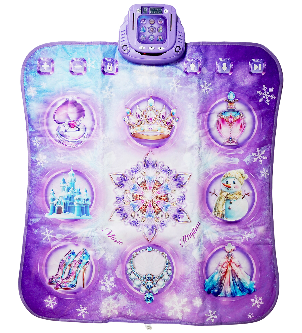 Music Tanzmatte m. Sound/Licht - 103 cm - Eisprinzessin - Music - One Size - Spielzeug von Music