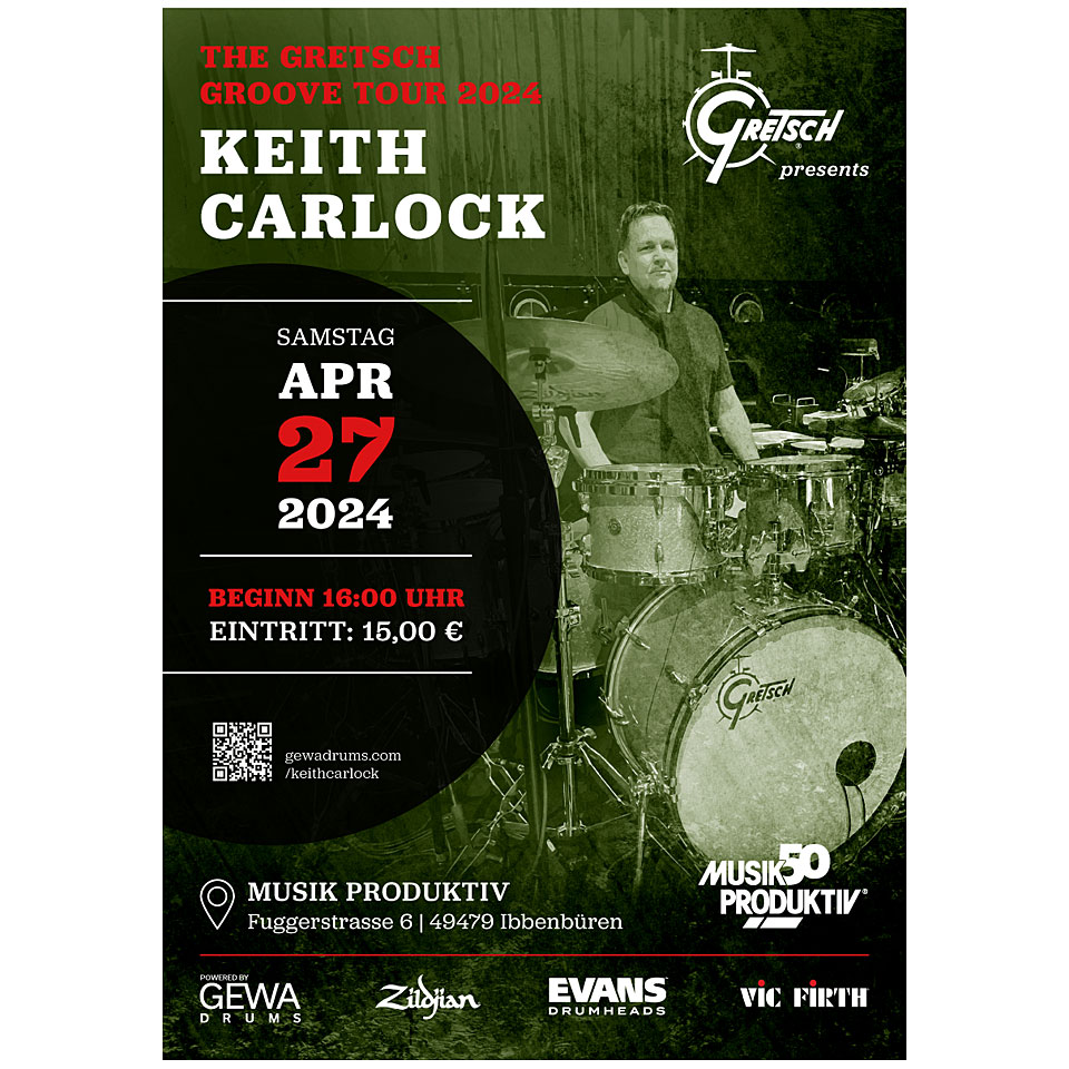 Musik Produktiv Keith Carlock Clinic Teilnahmeticket Musik Produktiv Keith Carlock Clinic Teilnahmeticket von Musik Produktiv