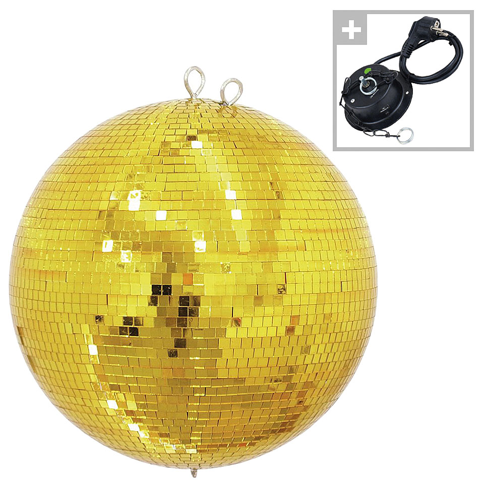 Musik Produktiv golden disco ball 30 cm pack Discokugel von Musik Produktiv