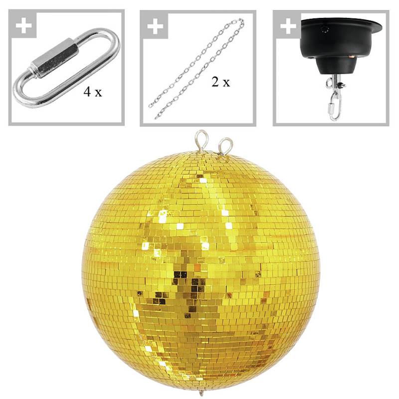 Musik Produktiv golden disco ball 40cm pack Discokugel von Musik Produktiv