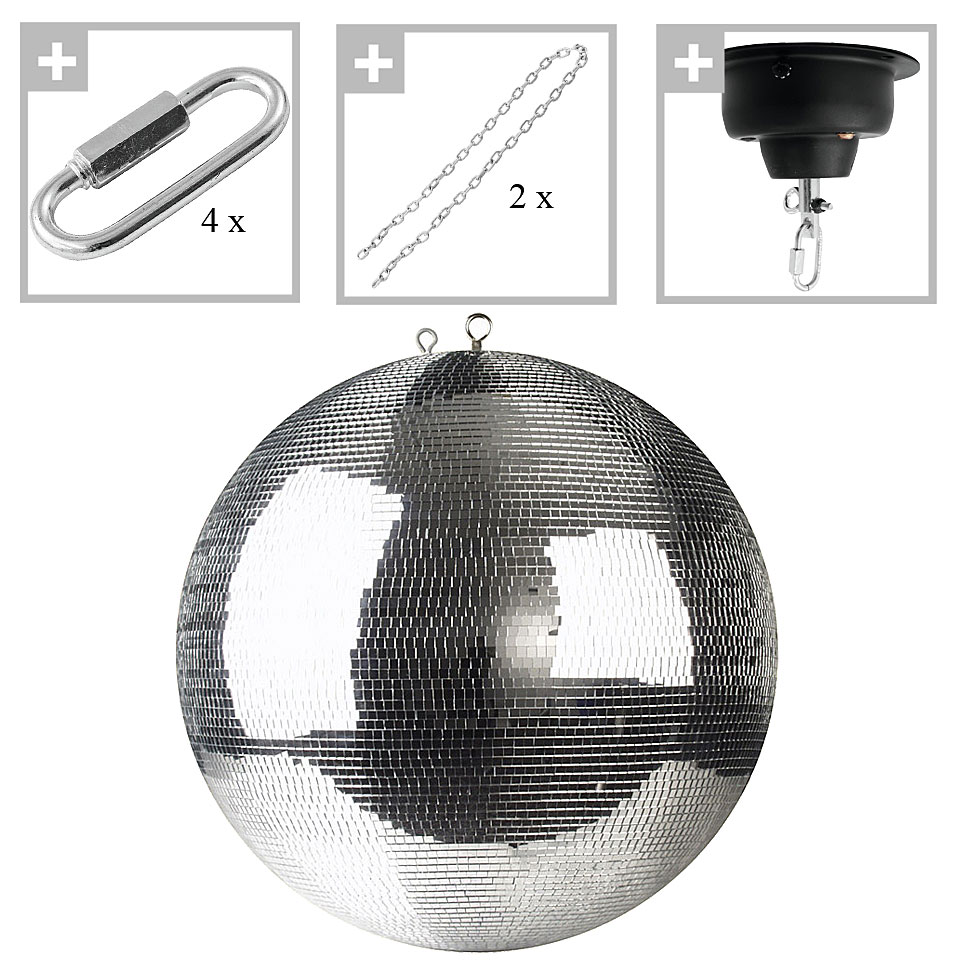 Musik Produktiv silver disco ball 40cm pack Discokugel von Musik Produktiv