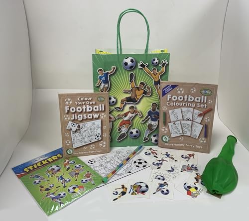 MustBeBonkers Vorgefüllte Tüten für Geburtstagspartys – Geburtstagsgeschenke für Jungen und Mädchen (Fußball, Set 2 – Partytüte + 6 Füllstoffe) von MustBeBonkers