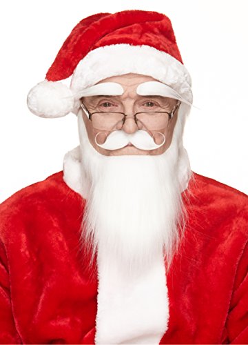 Selbstklebender Santa Claus Gefälschter Schnurrbart, Bart und Augenbrauen, Neuheit, Falsche Gesichtsbehaarung, Kostümzubehör für Erwachsene, Weiß Farbe Selbstklebender Santa Claus Gefälschter Schnurrbart, Bart und Augenbrauen, Neuheit, Falsche Gesichtsbehaarung, Kostümzubehör für Erwachsene, Weiß Farbe von Mustaches