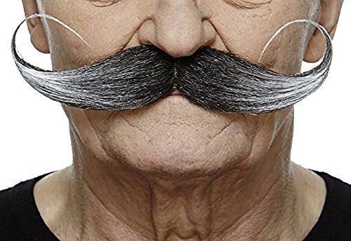 Mustaches Selbstklebender Capt' Hook Gefälschter Schnurrbart, Neuheit, Falsche Gesichtsbehaarung, Kostümzubehör für Erwachsene, Salz und Pfeffer Farbe Mustaches Selbstklebender Capt' Hook Gefälschter Schnurrbart, Neuheit, Falsche Gesichtsbehaarung, Kostümzubehör für Erwachsene, Salz und Pfeffer Farbe von Mustaches