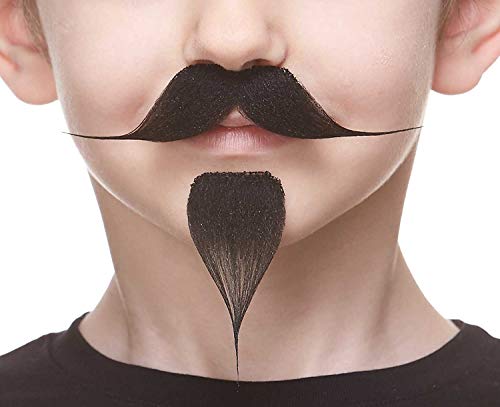 Mustaches Selbstklebender Colonel Sanders Falscher Schnurrbart und Spitzbart für Kinder, Neuheit, Falsche Gesichtsbehaarung, Kostümzubehör für Kinder, Schwarz Farbe Mustaches Selbstklebender Colonel Sanders Falscher Schnurrbart und Spitzbart für Kinder, Neuheit, Falsche Gesichtsbehaarung, Kostümzubehör für Kinder, Schwarz Farbe von Mustaches