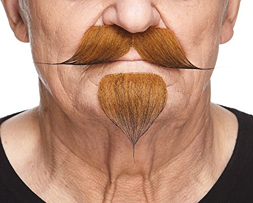 Mustaches Selbstklebender Colonel Sanders Handlebar Gefälschter Schnurrbart, Neuheit, Falsche Gesichtsbehaarung, Kostümzubehör für Erwachsene, Ingwer Farbe Mustaches Selbstklebender Colonel Sanders Handlebar Gefälschter Schnurrbart, Neuheit, Falsche Gesichtsbehaarung, Kostümzubehör für Erwachsene, Ingwer Farbe von Mustaches