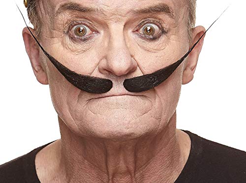 Mustaches Selbstklebender Dali Gefälschter Schnurrbart, Neuheit, Falsche Gesichtsbehaarung, Kostümzubehör für Erwachsene, Schwarz Farbe Mustaches Selbstklebender Dali Gefälschter Schnurrbart, Neuheit, Falsche Gesichtsbehaarung, Kostümzubehör für Erwachsene, Schwarz Farbe von Mustaches