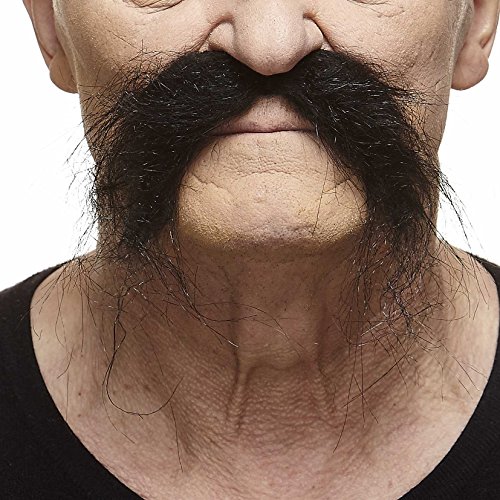 Mustaches Selbstklebender Fu Manchu Gefälschter Schnurrbart, Neuheit, Realistische Falsche Gesichtsbehaarung, Kostümzubehör für Erwachsene, Schwarz Farbe Mustaches Selbstklebender Fu Manchu Gefälschter Schnurrbart, Neuheit, Realistische Falsche Gesichtsbehaarung, Kostümzubehör für Erwachsene, Schwarz Farbe von Mustaches