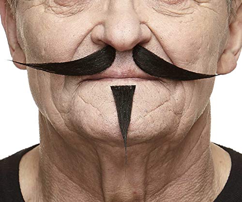 Mustaches Selbstklebender Gentleman Gefälschter Schnurrbart, Neuheit, Falsche Gesichtsbehaarung, Kostümzubehör für Erwachsene, Schwarz Farbe Mustaches Selbstklebender Gentleman Gefälschter Schnurrbart, Neuheit, Falsche Gesichtsbehaarung, Kostümzubehör für Erwachsene, Schwarz Farbe von Mustaches