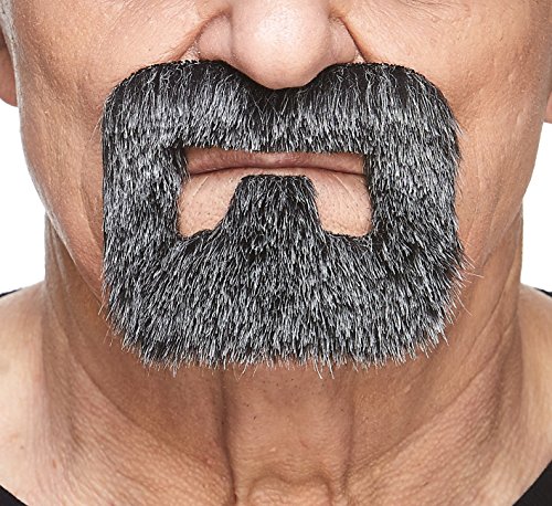 Mustaches Selbstklebender Inmate Falscher Bart, Neuheit, Falsche Gesichtsbehaarung, Kostümzubehör für Erwachsene, Salz und Pfeffer Farbe Mustaches Selbstklebender Inmate Falscher Bart, Neuheit, Falsche Gesichtsbehaarung, Kostümzubehör für Erwachsene, Salz und Pfeffer Farbe von Mustaches