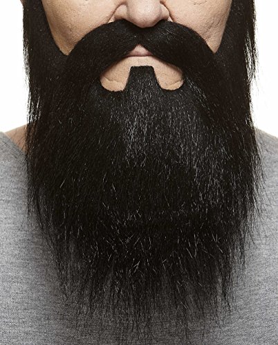 Mustaches Selbstklebender Lord Gefälschter Schnurrbart und Bart, Neuheit, Falsche Gesichtsbehaarung, Kostümzubehör für Erwachsene, Schwarz Farbe Mustaches Selbstklebender Lord Gefälschter Schnurrbart und Bart, Neuheit, Falsche Gesichtsbehaarung, Kostümzubehör für Erwachsene, Schwarz Farbe von Mustaches