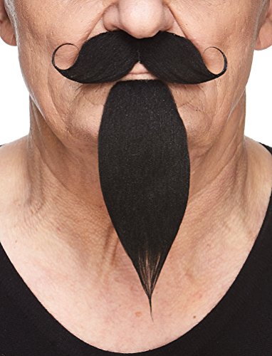 Mustaches Selbstklebender Napoleon III Gefälschter Schnurrbart und Bart, Neuheit, Falsche Gesichtsbehaarung, Kostümzubehör für Erwachsene, Schwarz Farbe Mustaches Selbstklebender Napoleon III Gefälschter Schnurrbart und Bart, Neuheit, Falsche Gesichtsbehaarung, Kostümzubehör für Erwachsene, Schwarz Farbe von Mustaches
