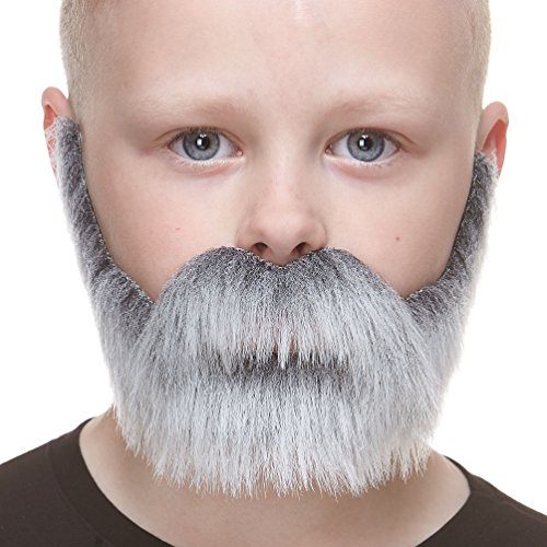Mustaches Selbstklebender Nobleman Falscher Bart für Kinder, Neuheit, Realistisch Falsche Gesichtsbehaarung, Kostümzubehör für Kinder, Salz und Pfeffer Farbe Mustaches Selbstklebender Nobleman Falscher Bart für Kinder, Neuheit, Realistisch Falsche Gesichtsbehaarung, Kostümzubehör für Kinder, Salz und Pfeffer Farbe von Mustaches