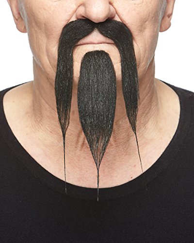 Mustaches Selbstklebender Shaolin Gefälschter Schnurrbart und Bart, Neuheit, Falsche Gesichtsbehaarung, Kostümzubehör für Erwachsene, Schwarz Farbe Mustaches Selbstklebender Shaolin Gefälschter Schnurrbart und Bart, Neuheit, Falsche Gesichtsbehaarung, Kostümzubehör für Erwachsene, Schwarz Farbe von Mustaches