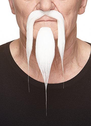 Mustaches Selbstklebender Shaolin Gefälschter Schnurrbart und Bart, Neuheit, Falsche Gesichtsbehaarung, Kostümzubehör für Erwachsene, Weiß Farbe Mustaches Selbstklebender Shaolin Gefälschter Schnurrbart und Bart, Neuheit, Falsche Gesichtsbehaarung, Kostümzubehör für Erwachsene, Weiß Farbe von Mustaches